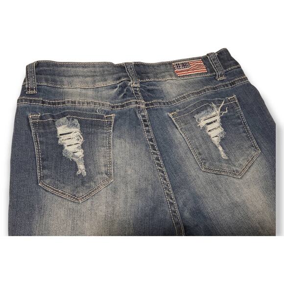 Eterno Distressed Skinny Blue Denim Jeans / Pants - Picture 4 of 6